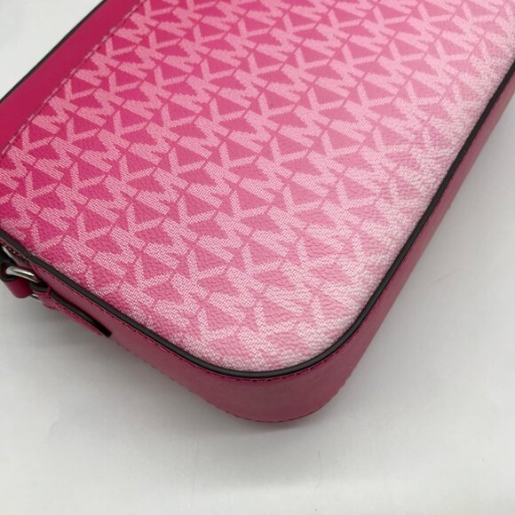 Michael Kors Dragon Fruit Ombre Leather Jet Set Logo Crossbody Bag - Picture 9 of 11